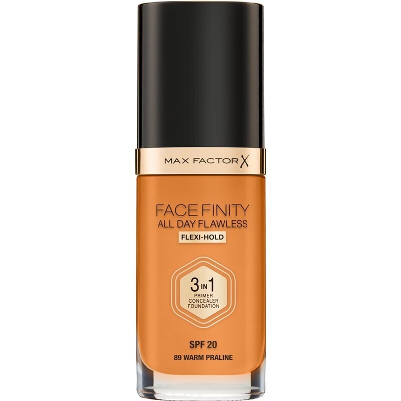 Max Factor, Facefinity All Day Flawless, стойкая тональная основа Spf 20, оттенок 89 Warm Praline, 30 мл
Max Factor, Facefinity All Day Flawless, стойкая тональная основа Spf 20, оттенок 89 Warm Praline, 30 мл