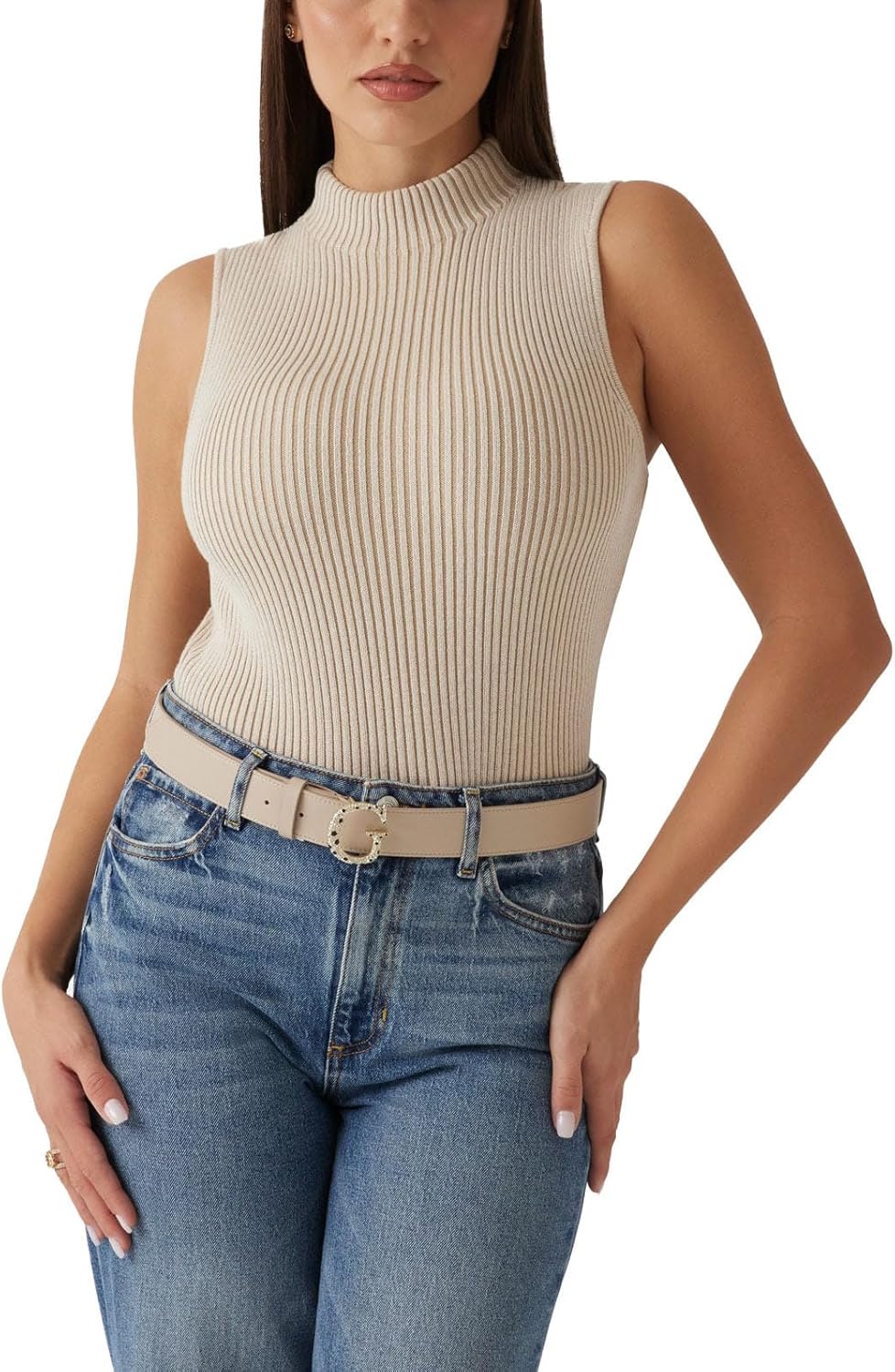 Женский свитер GUESS Eco без рукавов с воротником Rosalia, Cream And Beige Vanise
Женский свитер GUESS Eco без рукавов с воротником Rosalia, Cream And Beige Vanise