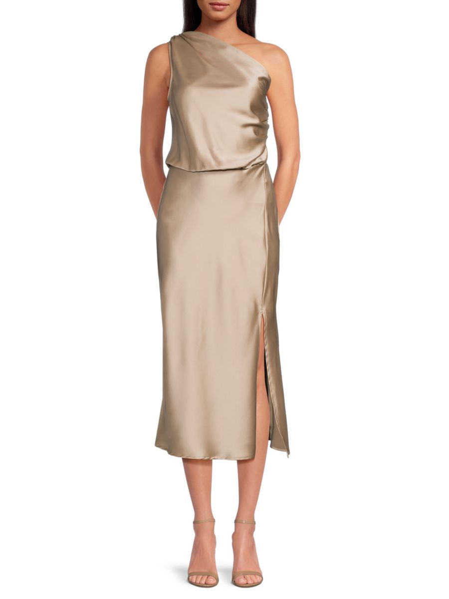 Атласное платье-миди на одно плечо Renee C., бежевый
Атласное платье-миди на одно плечо Renee C., бежевый