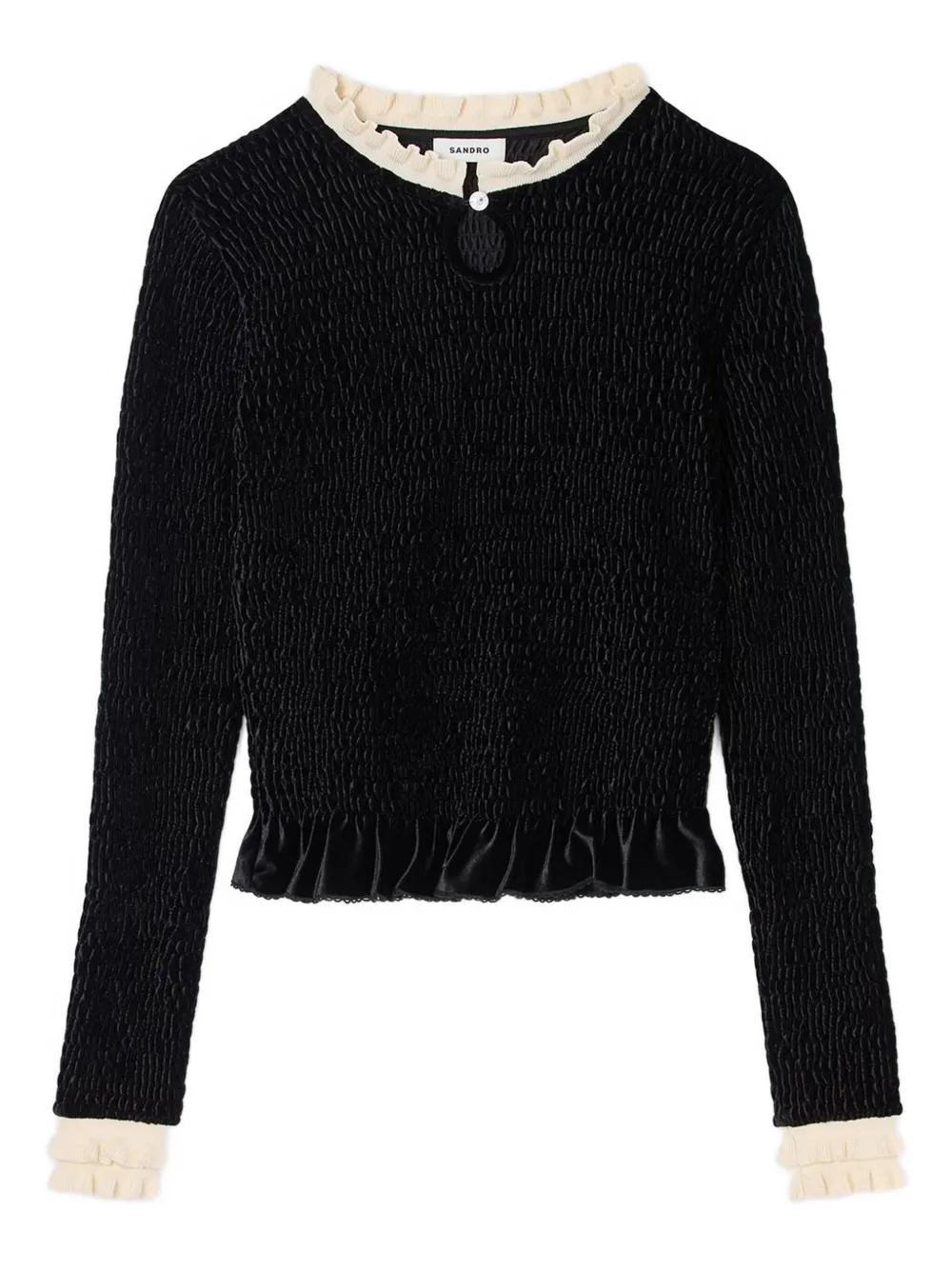 Блузка с оборками Sandro, черный
Блузка с оборками Sandro, черный