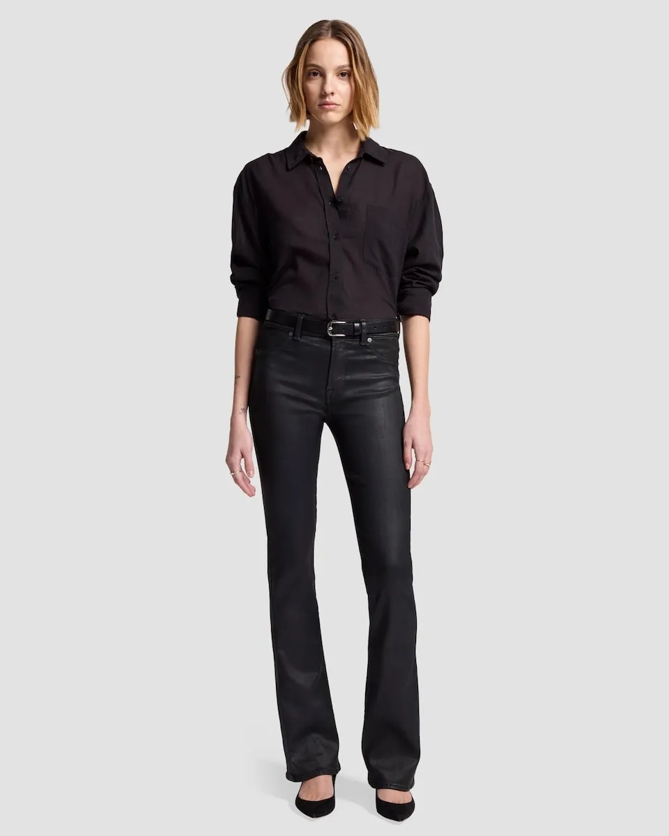 Женские расклешенные вощеные джинсы со средней посадкой 7 For all mankind, черный
Женские расклешенные вощеные джинсы со средней посадкой 7 For all mankind, черный