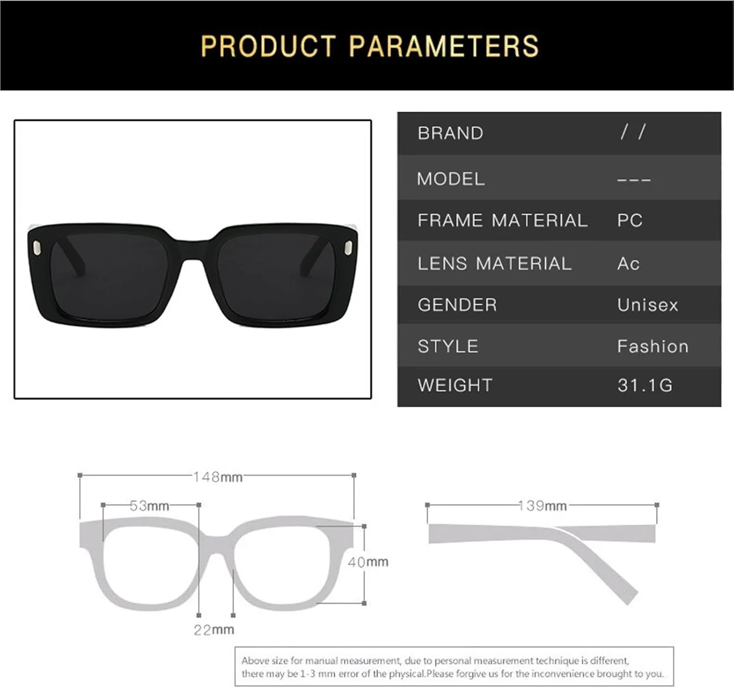 Солнцезащитные очки для женщин и мужчин в стиле «квадратная фигура», для вечеринок, для поездок на работу, для хип-хопа, для сценических выступлений Generic, Red
Солнцезащитные очки для женщин и мужчин в стиле «квадратная фигура», для вечеринок, для поездок на работу, для хип-хопа, для сценических выступлений Generic, Red