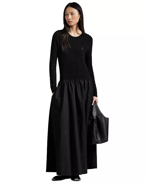 Платье из поплина крупной вязки Ralph Lauren, черный
Платье из поплина крупной вязки Ralph Lauren, черный