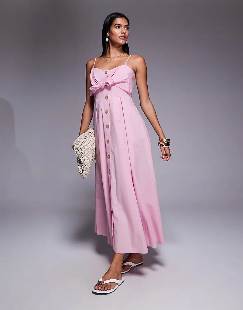 Платье миди River Island с бантом и пуговицами розового цвета
Платье миди River Island с бантом и пуговицами розового цвета