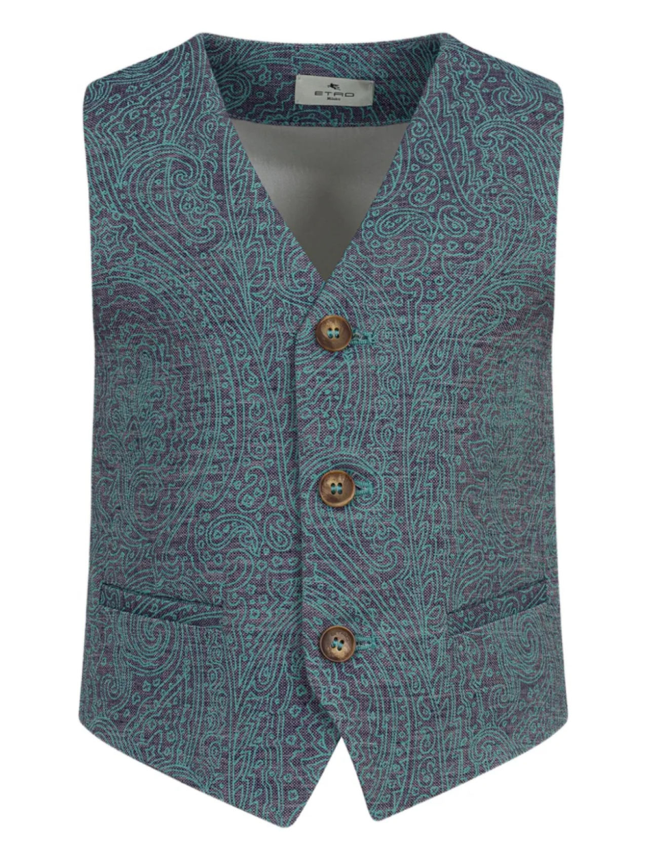 Жилет из льна и хлопка ETRO KIDS, синий