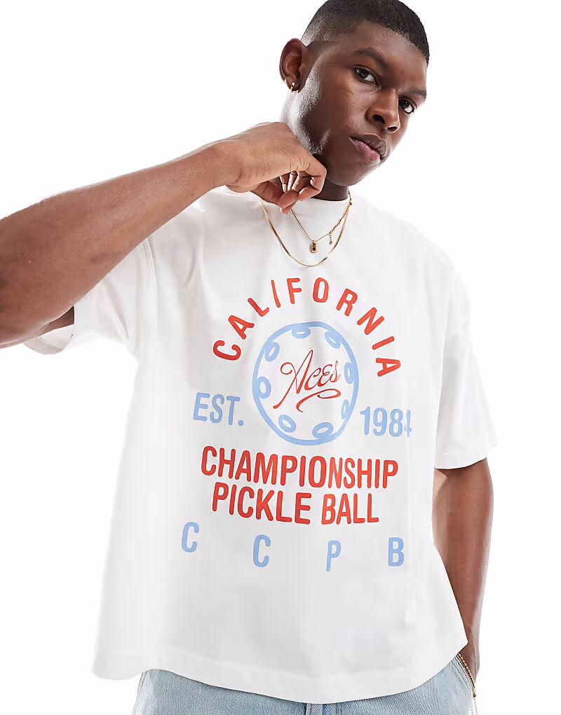 Футболка свободного кроя ASOS DESIGN свободного кроя со спортивной графикой белого цвета, Белый, Футболка свободного кроя ASOS DESIGN свободного кроя со спортивной графикой белого цвета
Футболка свободного кроя ASOS DESIGN свободного кроя со спортивной графикой белого цвета, Белый, Футболка свободного кроя ASOS DESIGN свободного кроя со спортивной графикой белого цвета