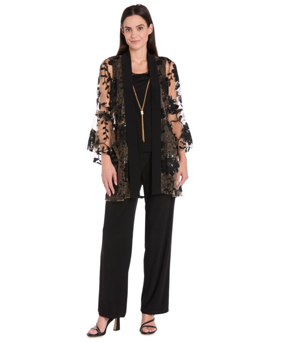 Женский комплект из 3 предметов: куртка, майка и брюки R & M Richards, Black/Nude
Женский комплект из 3 предметов: куртка, майка и брюки R & M Richards, Black/Nude