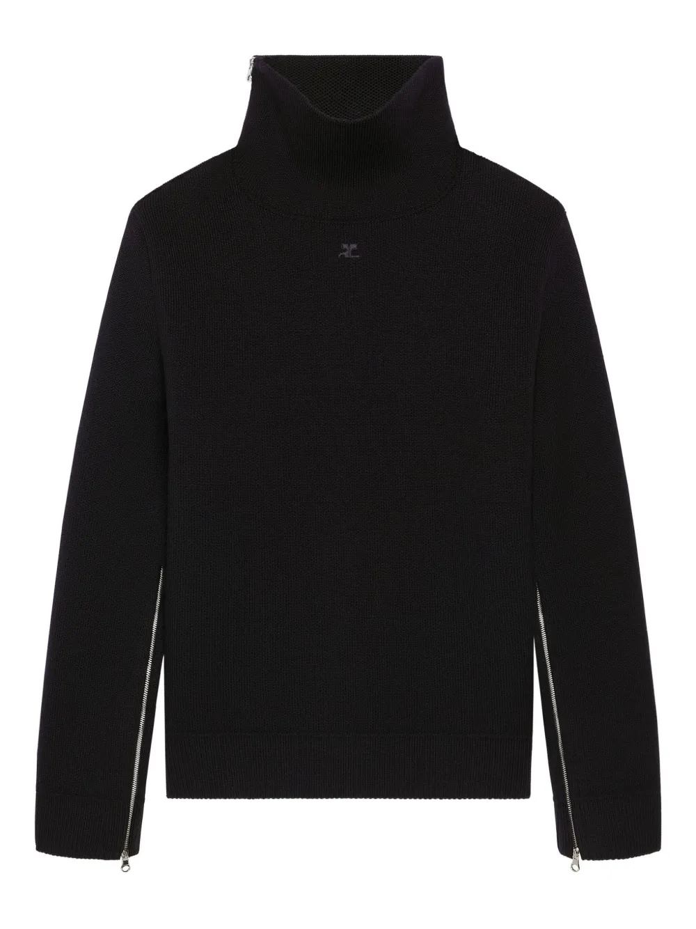 Свитер с высоким воротником и молнией Courrèges, черный
Свитер с высоким воротником и молнией Courrèges, черный