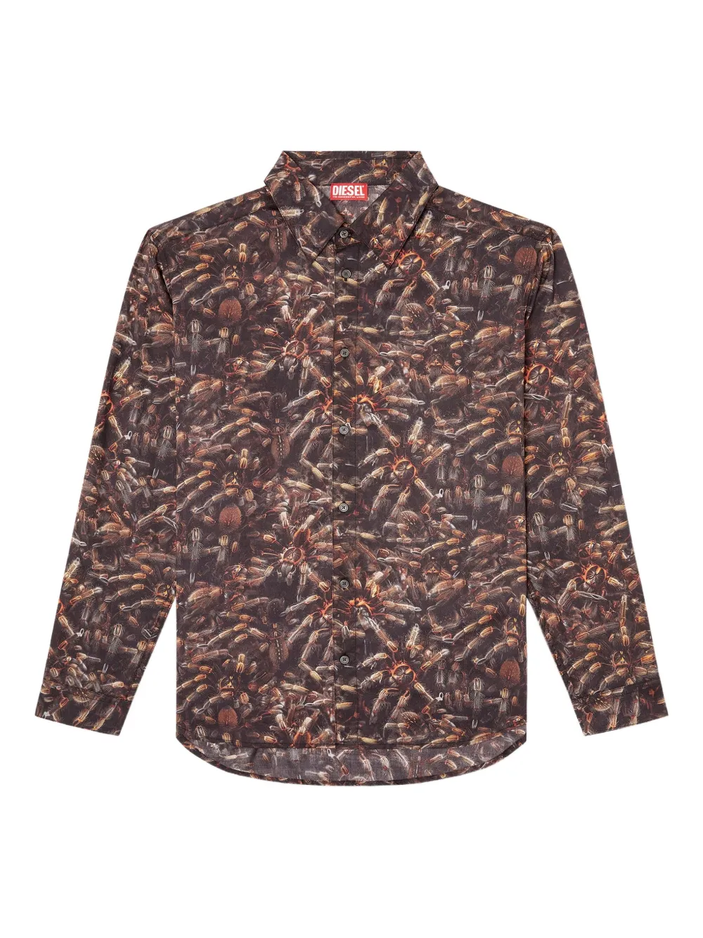Рубашка с паучьим принтом DIESEL, черный 
Рубашка с паучьим принтом DIESEL, черный