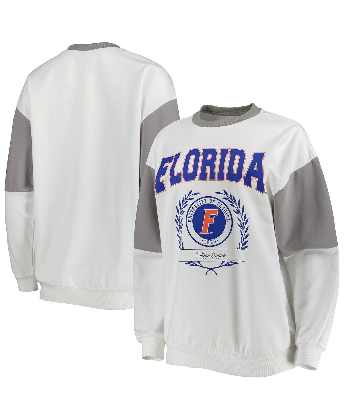 Женский серый свитшот-пуловер Florida Gators It's A Vibe Dolman Gameday Couture, серый 
Женский серый свитшот-пуловер Florida Gators It's A Vibe Dolman Gameday Couture, серый