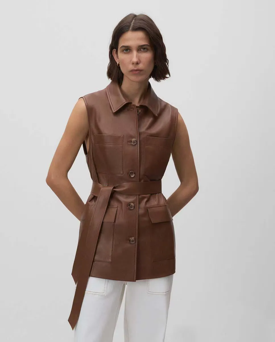 Женский жилет из наппы с карманами Simorra, светло-коричневый
Женский жилет из наппы с карманами Simorra, светло-коричневый