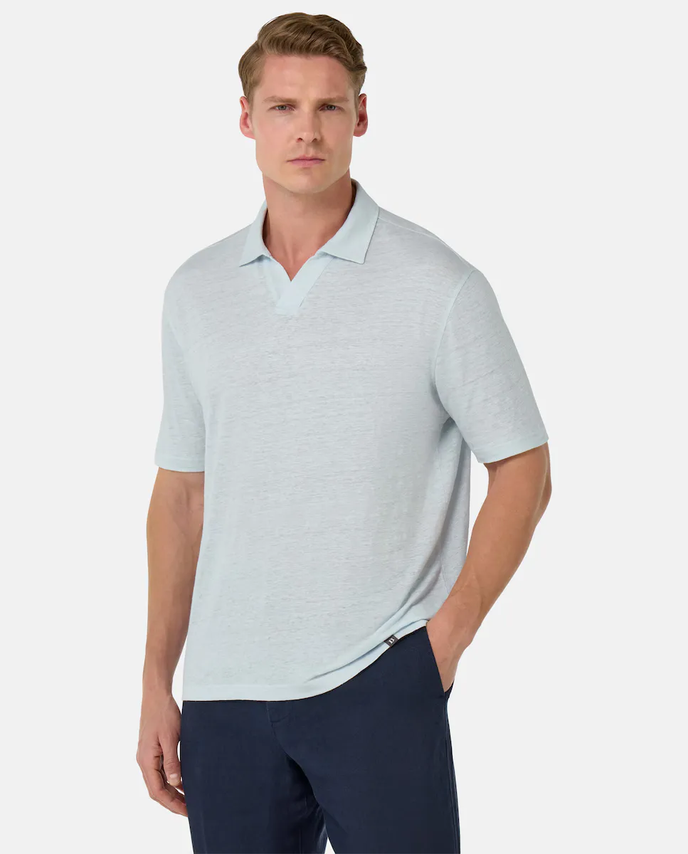 Мужская рубашка-поло из эластичного льна Boggi Milano, светло-голубой
Мужская рубашка-поло из эластичного льна Boggi Milano, светло-голубой