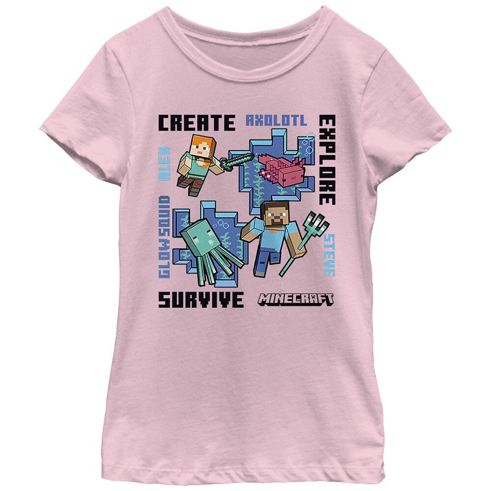 Футболка с рисунком Minecraft Create Explore Survive для девочек Licensed Character, розовый
Футболка с рисунком Minecraft Create Explore Survive для девочек Licensed Character, розовый