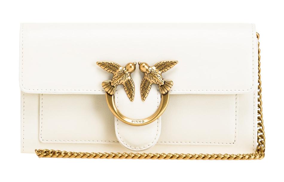 PINKO Кожаная сумка ласточка Кошелек Держатель для карт Кроссбод сумка Сумка через плечо Женская белая
PINKO Кожаная сумка ласточка Кошелек Держатель для карт Кроссбод сумка Сумка через плечо Женская белая