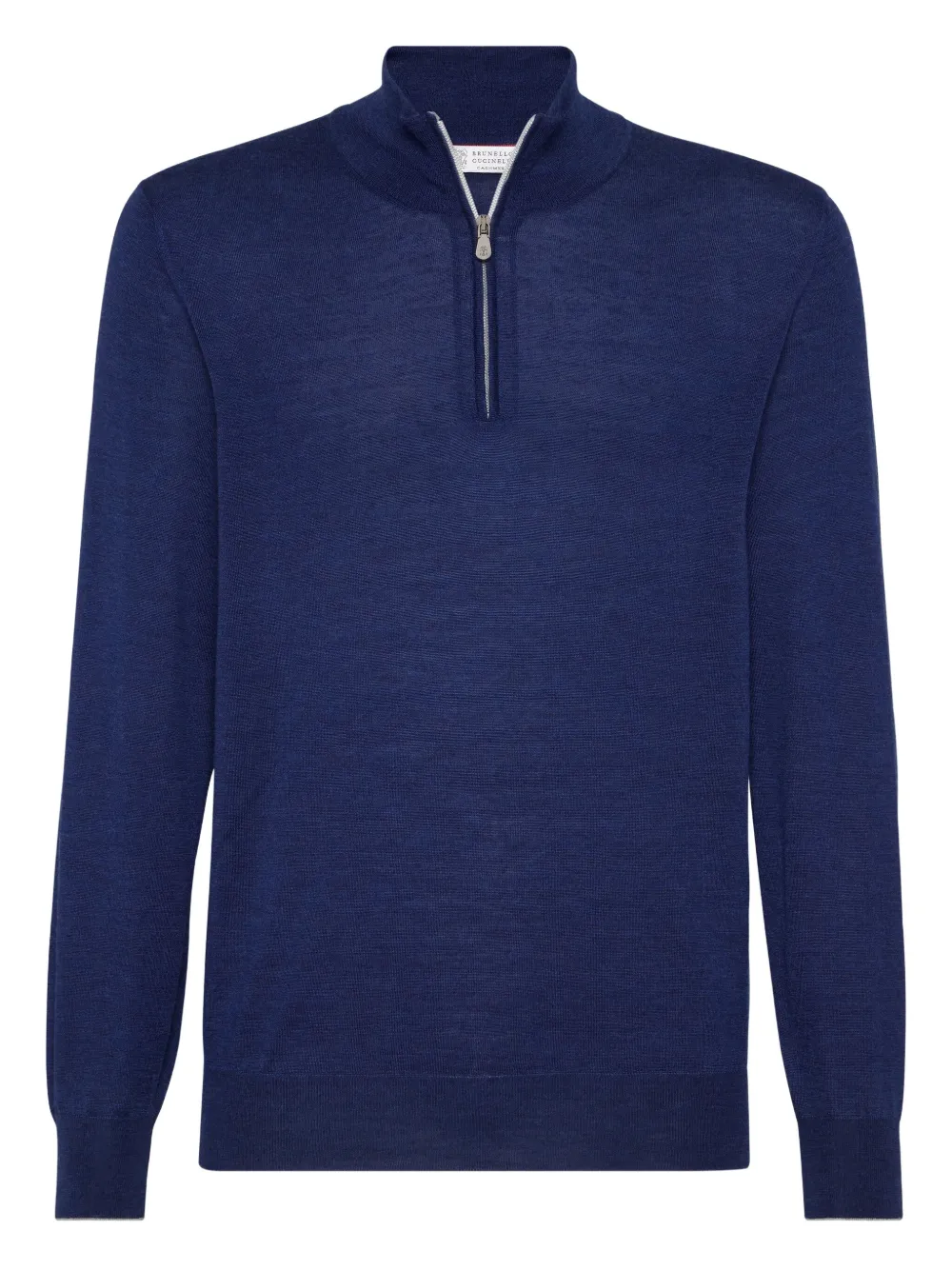 Свитер с высоким воротом и застежкой-молнией Brunello Cucinelli, синий
Свитер с высоким воротом и застежкой-молнией Brunello Cucinelli, синий