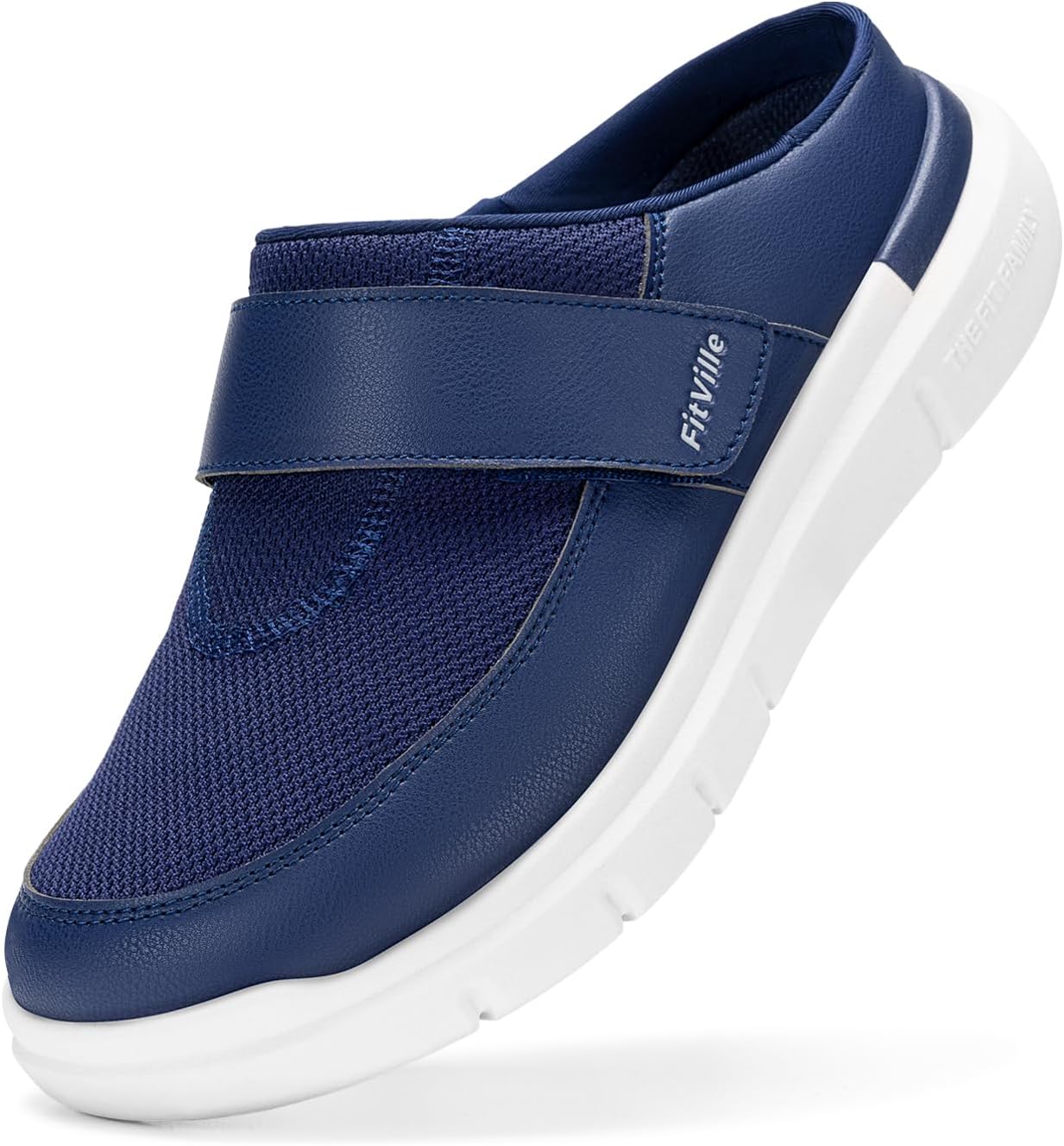 Мужские широкие тапочки FitVille, слипон, мужские сабо для отекших ног, регулируемые для дома, легкая обувь для ходьбы, темно-синий
Мужские широкие тапочки FitVille, слипон, мужские сабо для отекших ног, регулируемые для дома, легкая обувь для ходьбы, темно-синий