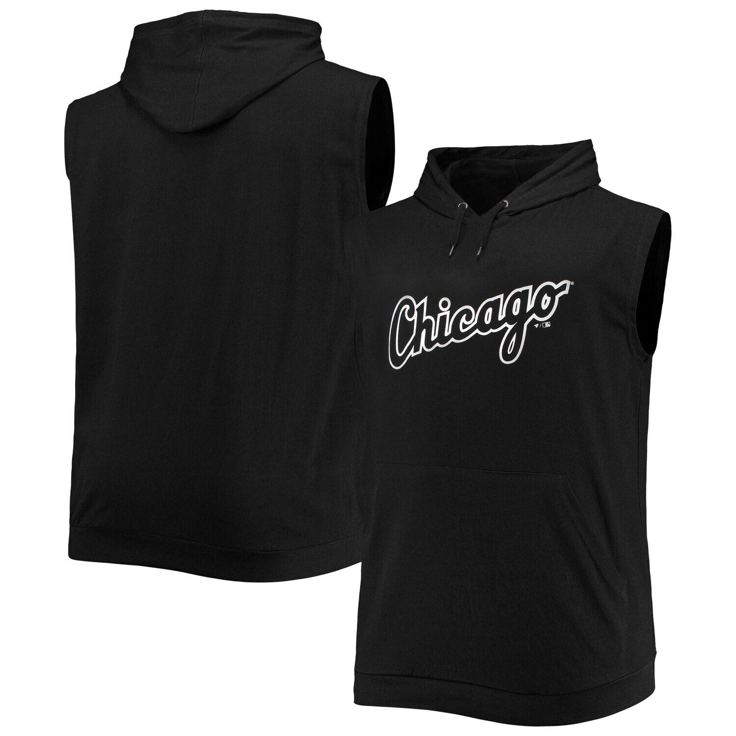 Мужской черный пуловер без рукавов с капюшоном Chicago White Sox из джерси с капюшоном
Мужской черный пуловер без рукавов с капюшоном Chicago White Sox из джерси с капюшоном