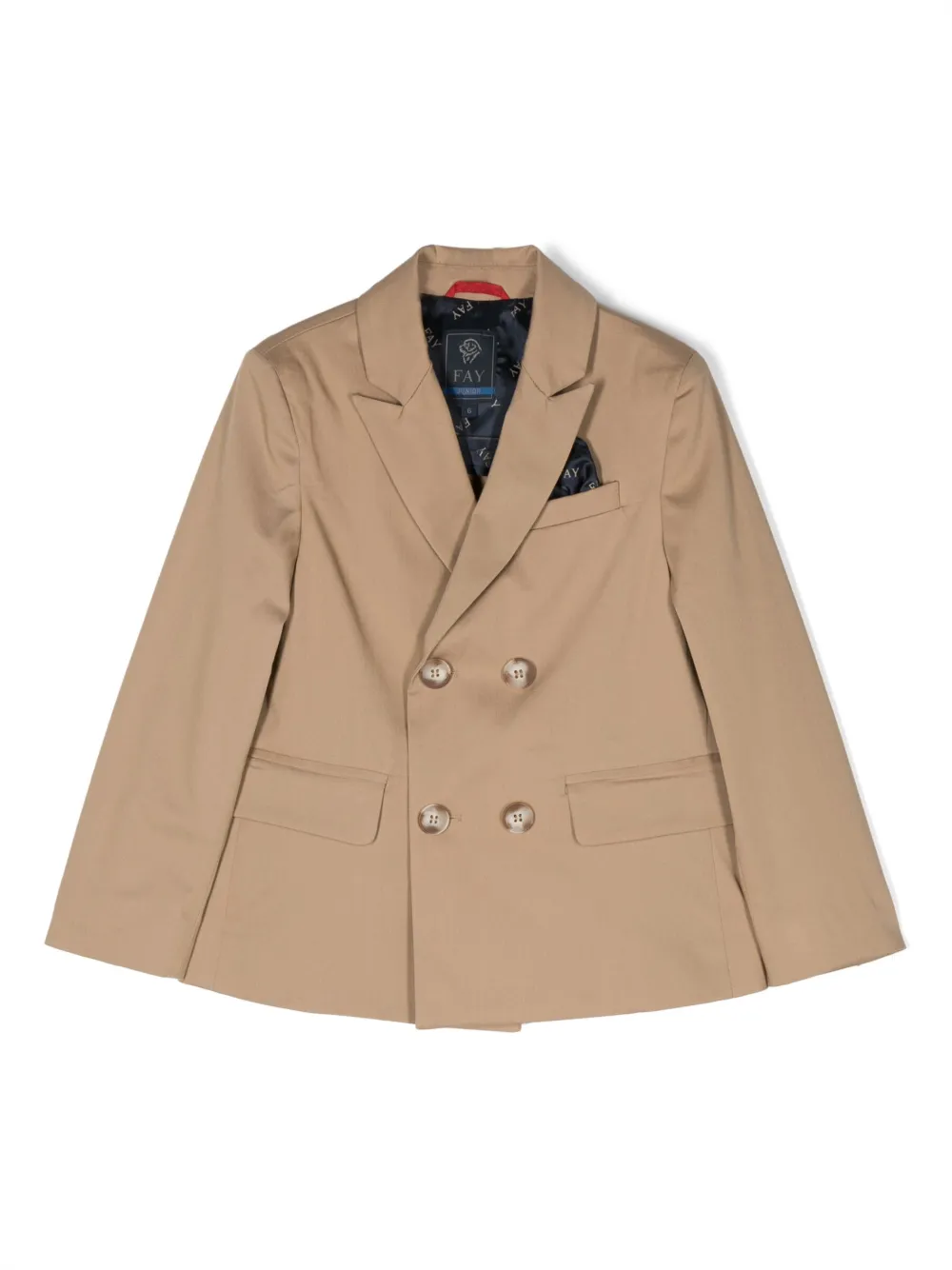 Двубортный блейзер Fay Kids, нейтральный 
Двубортный блейзер Fay Kids, нейтральный