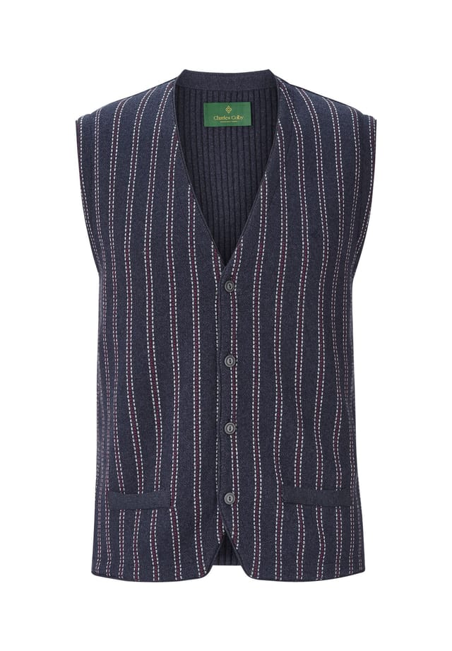 Вязаный жилет борс Charles Colby, синий
Вязаный жилет борс Charles Colby, синий