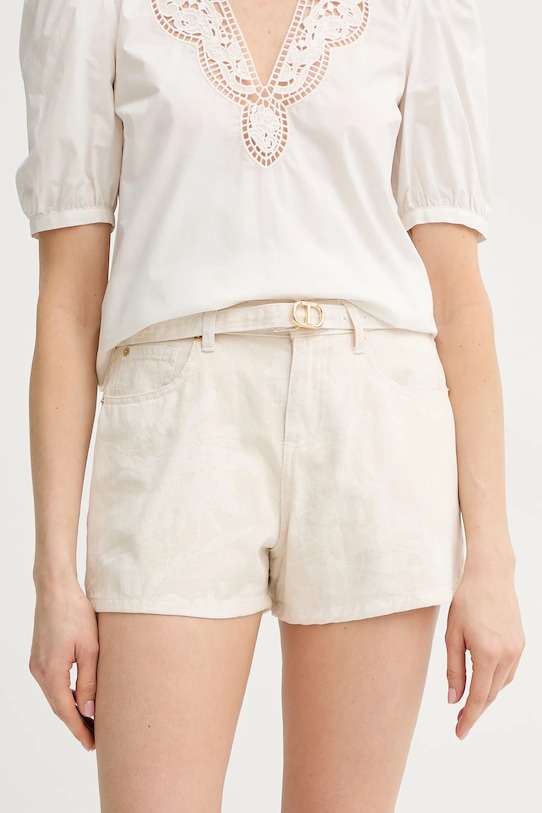 Хлопковые шорты Twinset, бежевый 
Хлопковые шорты Twinset, бежевый