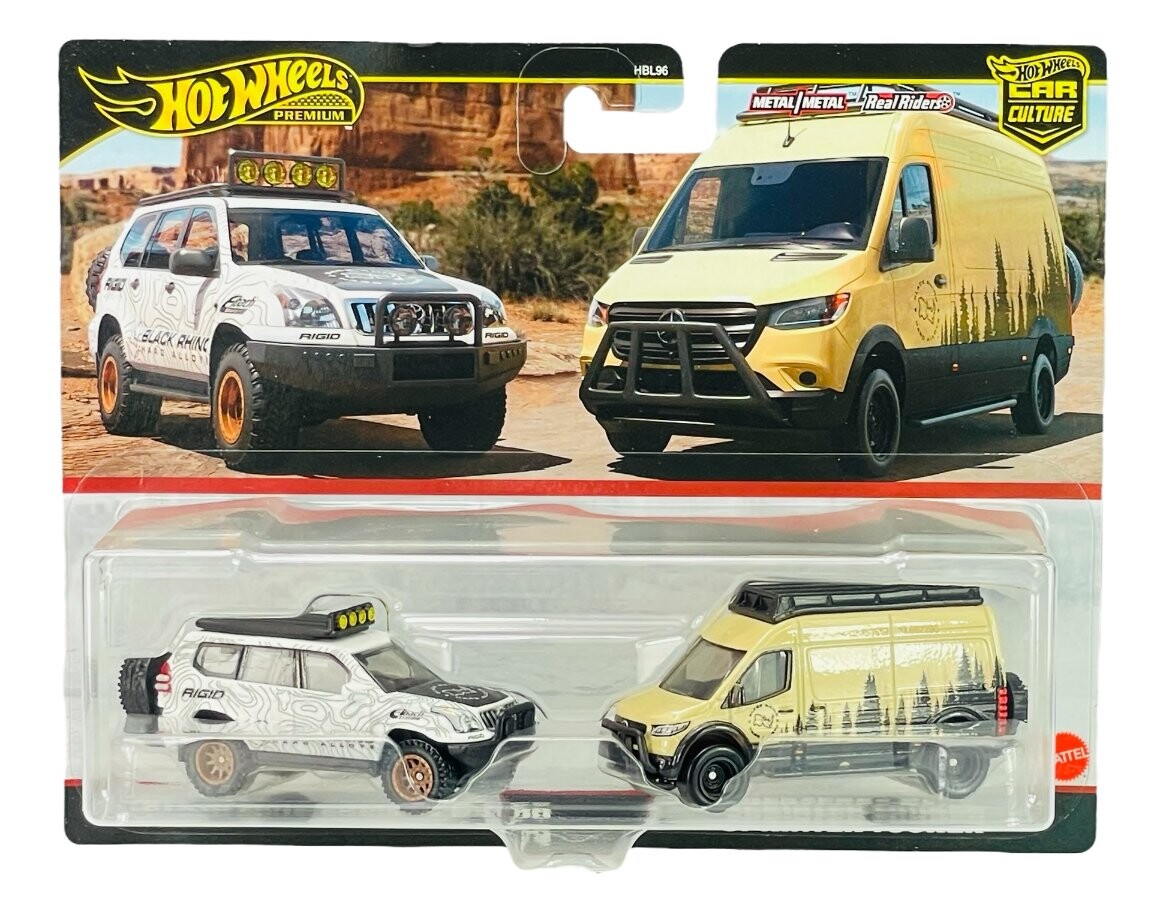 Hot Wheels Premium Mercedes-Benz Sprinter + '05 Toyota Land Cruiser Hrr76
Hot Wheels Premium Mercedes-Benz Sprinter + '05 Toyota Land Cruiser Hrr76