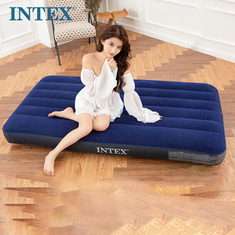 Intex 64757 односпальная увеличенная надувная кровать, домашний спальный коврик, переносная кровать для обеда, утолщенная уличная палатка, складная кровать