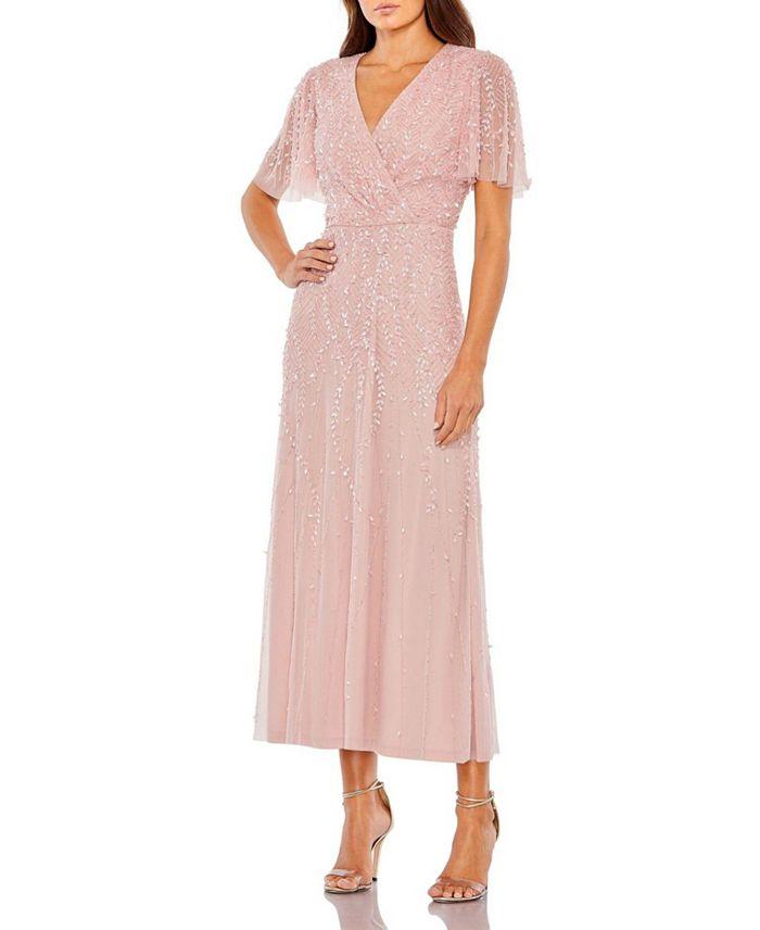 Платье-колонна с запахом, бабочковыми рукавами и бисерной отделкой Mac Duggal, розовый
Платье-колонна с запахом, бабочковыми рукавами и бисерной отделкой Mac Duggal, розовый