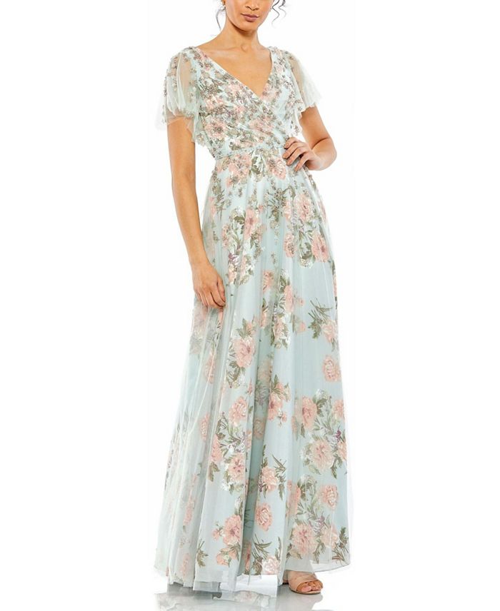 Украшенное цветочное платье с прозрачными воланами на рукавах и расшитым бисером поясом Mac Duggal, синий
Украшенное цветочное платье с прозрачными воланами на рукавах и расшитым бисером поясом Mac Duggal, синий