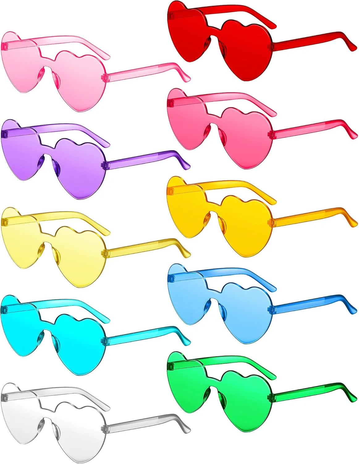 TOODOO 10 пар солнцезащитных очков в форме сердца, радужные солнцезащитные очки конфетных цветов, без оправы, для женщин и девушек, для вечеринки, Bright Colors
TOODOO 10 пар солнцезащитных очков в форме сердца, радужные солнцезащитные очки конфетных цветов, без оправы, для женщин и девушек, для вечеринки, Bright Colors