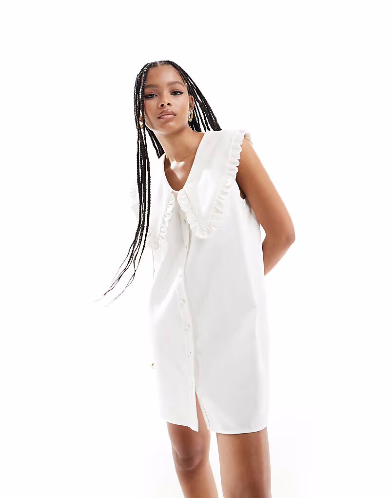 Льняное мини-платье ASOS DESIGN кремового цвета с большим воротником
Льняное мини-платье ASOS DESIGN кремового цвета с большим воротником