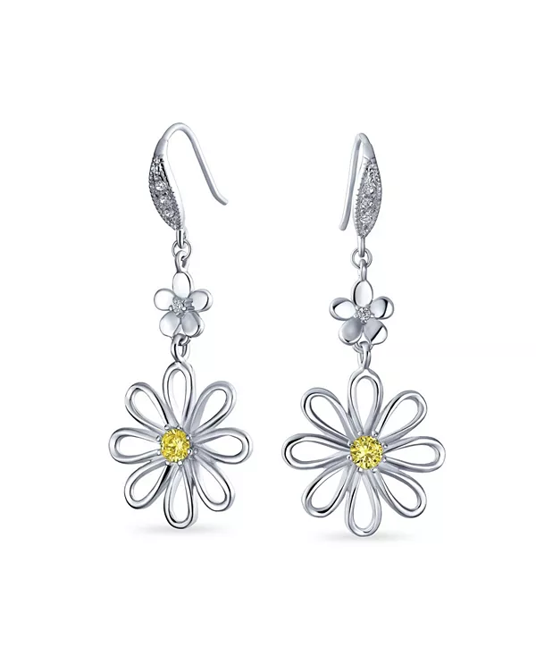 Серьги-Подвески в форме цветка с кубическим цирконием, французская проволока, посеребренные, с цветочным акцентом Bling Jewelry, yellow
Серьги-Подвески в форме цветка с кубическим цирконием, французская проволока, посеребренные, с цветочным акцентом Bling Jewelry, yellow