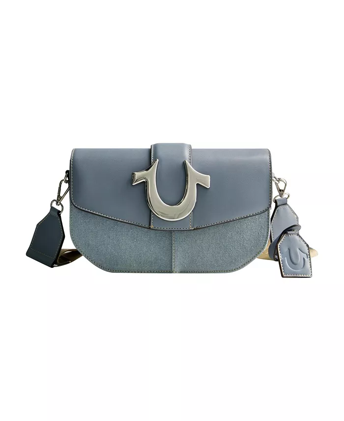 Лицензированная джинсовая сумка-седло с увеличенным логотипом в виде подковы True Religion, синий
Лицензированная джинсовая сумка-седло с увеличенным логотипом в виде подковы True Religion, синий