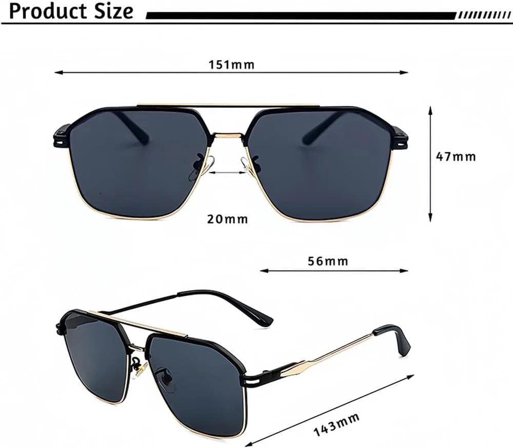 Солнцезащитные очки LVTFCO с металлическим многоугольным оправой, плоской верхней частью и двойной перемычкой, модные и стильные, для мужчин и женщин, C05 Black Blue
Солнцезащитные очки LVTFCO с металлическим многоугольным оправой, плоской верхней частью и двойной перемычкой, модные и стильные, для мужчин и женщин, C05 Black Blue