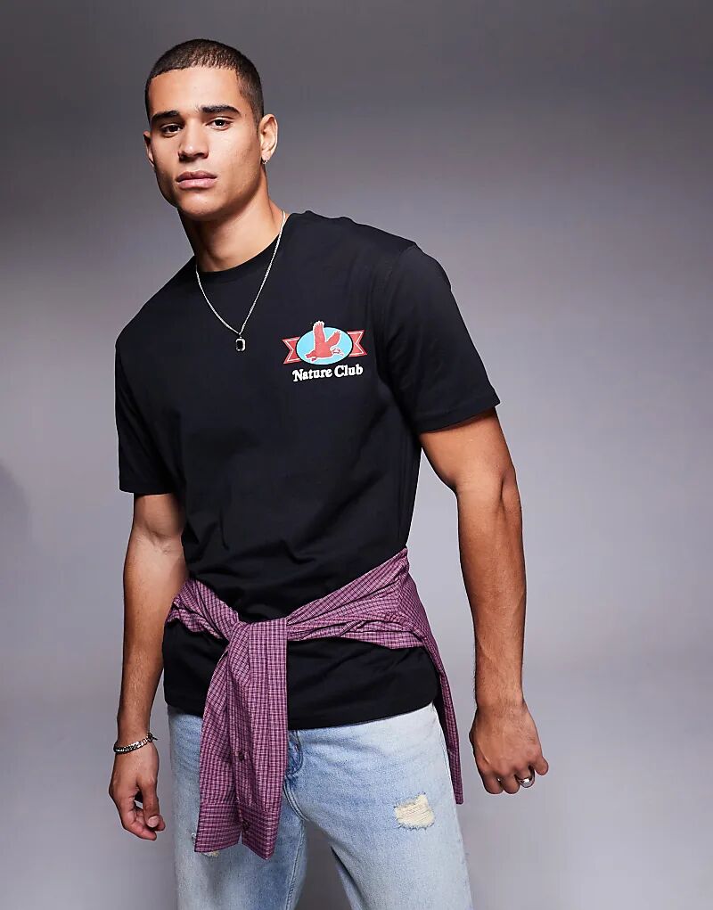 Свободная футболка с принтом на спине черного цвета ASOS DESIGN
Свободная футболка с принтом на спине черного цвета ASOS DESIGN