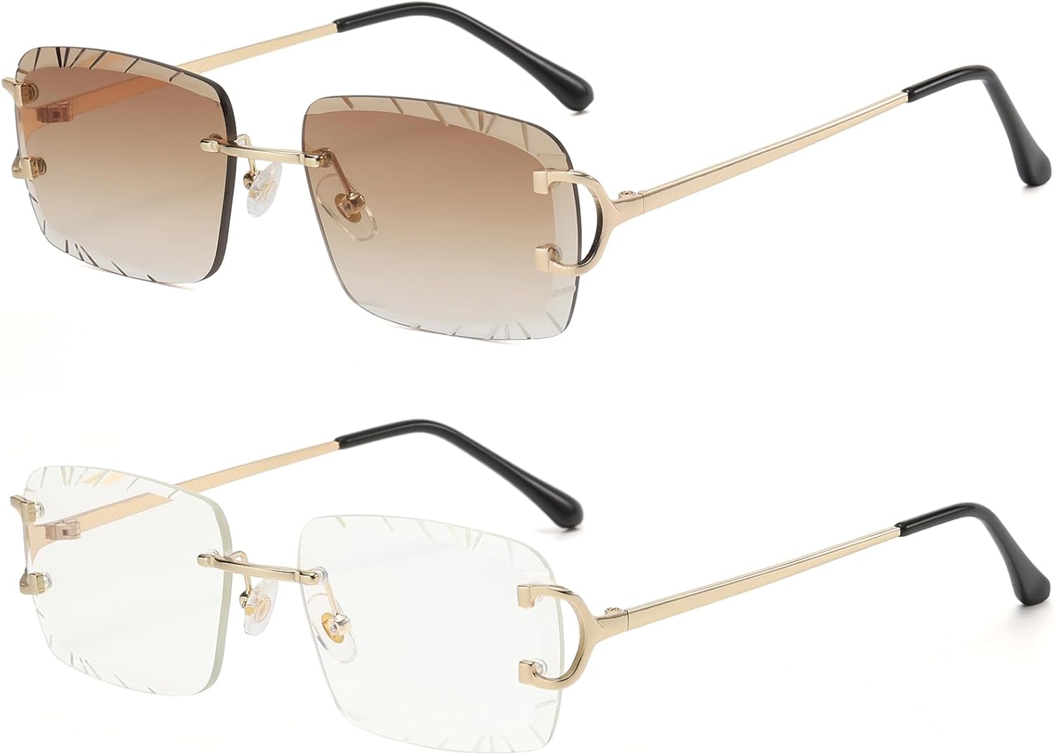 Ретро-солнцезащитные очки без оправы прямоугольной формы для мужчин и женщин, роскошные квадратные очки без оправы, модные, с алмазной огранкой FLJMRAVER, B2* Gold / Gradient Brown + Gold / Transparent
Ретро-солнцезащитные очки без оправы прямоугольной формы для мужчин и женщин, роскошные квадратные очки без оправы, модные, с алмазной огранкой FLJMRAVER, B2* Gold / Gradient Brown + Gold / Transparent