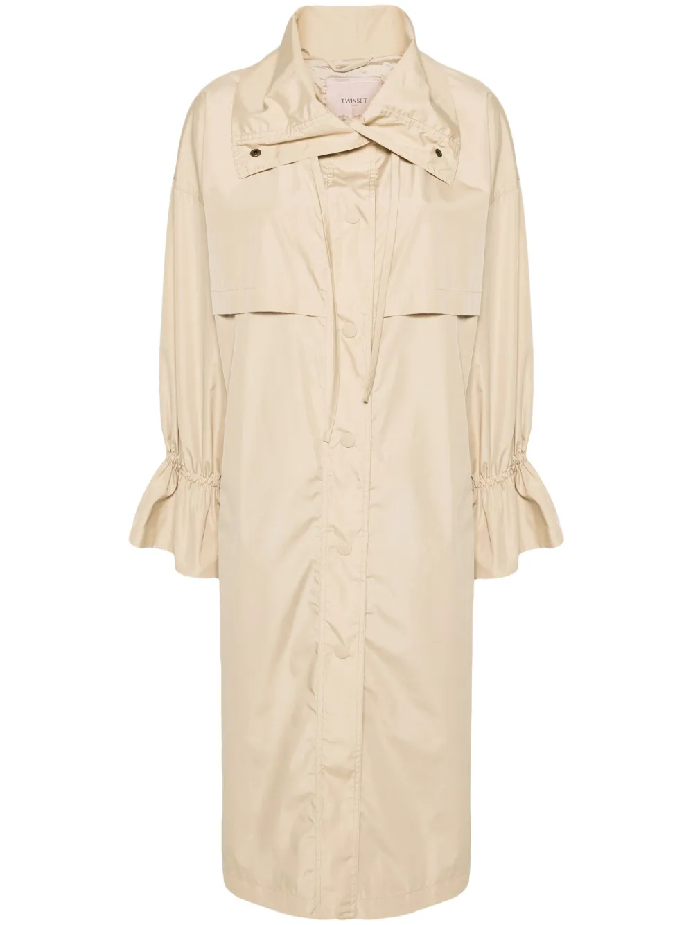 Тренч из тафты с логотипом TWINSET, нейтральный
Тренч из тафты с логотипом TWINSET, нейтральный
