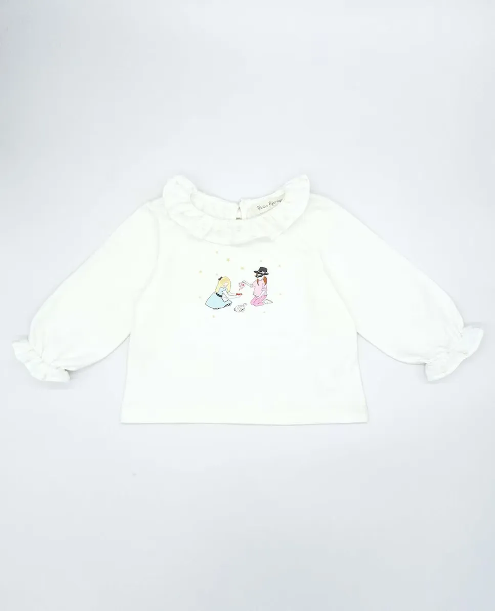 Хлопковая футболка для девочки с рисунком спереди Fina Ejerique, белый
Хлопковая футболка для девочки с рисунком спереди Fina Ejerique, белый