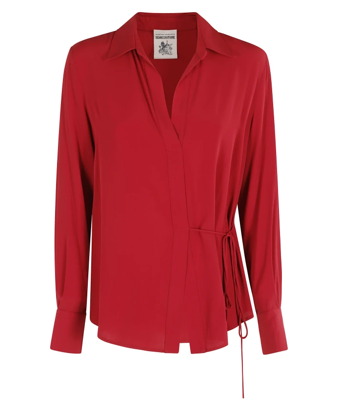 Рубиновая рубашка с V-образным вырезом и длинными рукавами Semicouture, красный
Рубиновая рубашка с V-образным вырезом и длинными рукавами Semicouture, красный