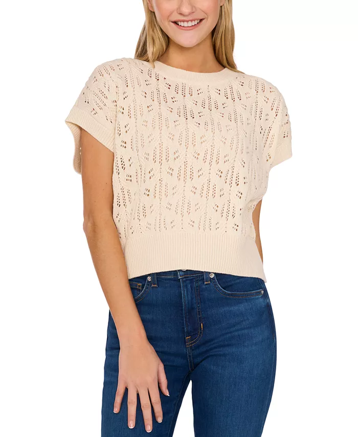 Женский свитер с ажурной вязкой и удлиненными рукавами CeCe, коричневый/бежевый
Женский свитер с ажурной вязкой и удлиненными рукавами CeCe, коричневый/бежевый