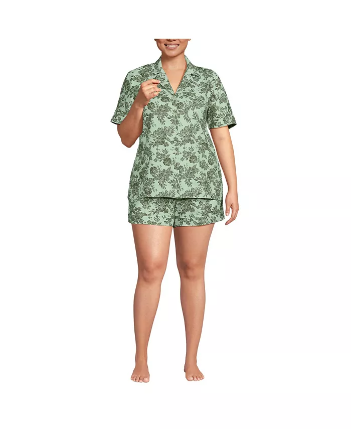 Женский льняной пижамный комплект из двух предметов больших размеров: топ с коротким рукавом и шорты Lands' End, зеленый
Женский льняной пижамный комплект из двух предметов больших размеров: топ с коротким рукавом и шорты Lands' End, зеленый