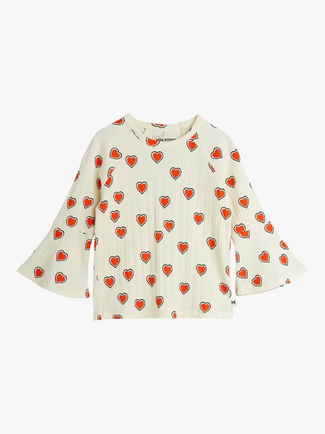 Детский топ с рукавом-трубой в сердечках Mini Rodini, Off White
Детский топ с рукавом-трубой в сердечках Mini Rodini, Off White