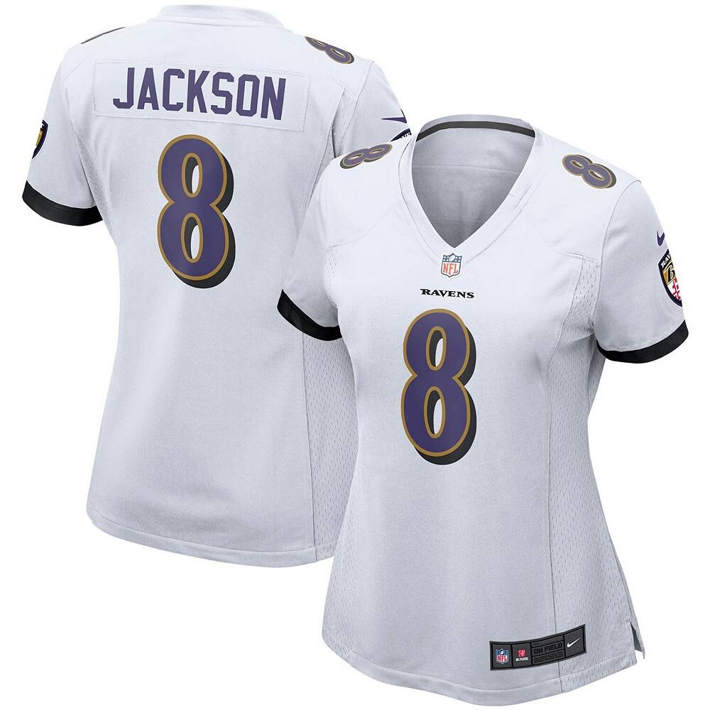 Женское белое игровое джерси Nike Lamar Jackson Baltimore Ravens, цвет Rav White
Женское белое игровое джерси Nike Lamar Jackson Baltimore Ravens, цвет Rav White