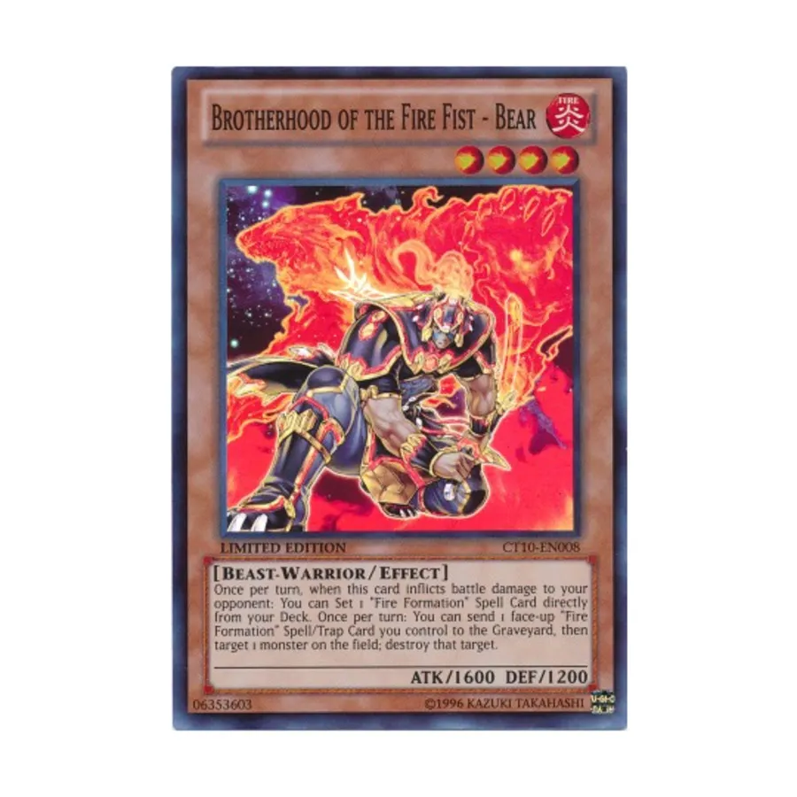 CCG Братство Огненного Кулака — Медведь (Супер Редкий), Yu-Gi-Oh - Promo - Collectors Tin - Singles
CCG Братство Огненного Кулака — Медведь (Супер Редкий), Yu-Gi-Oh - Promo - Collectors Tin - Singles