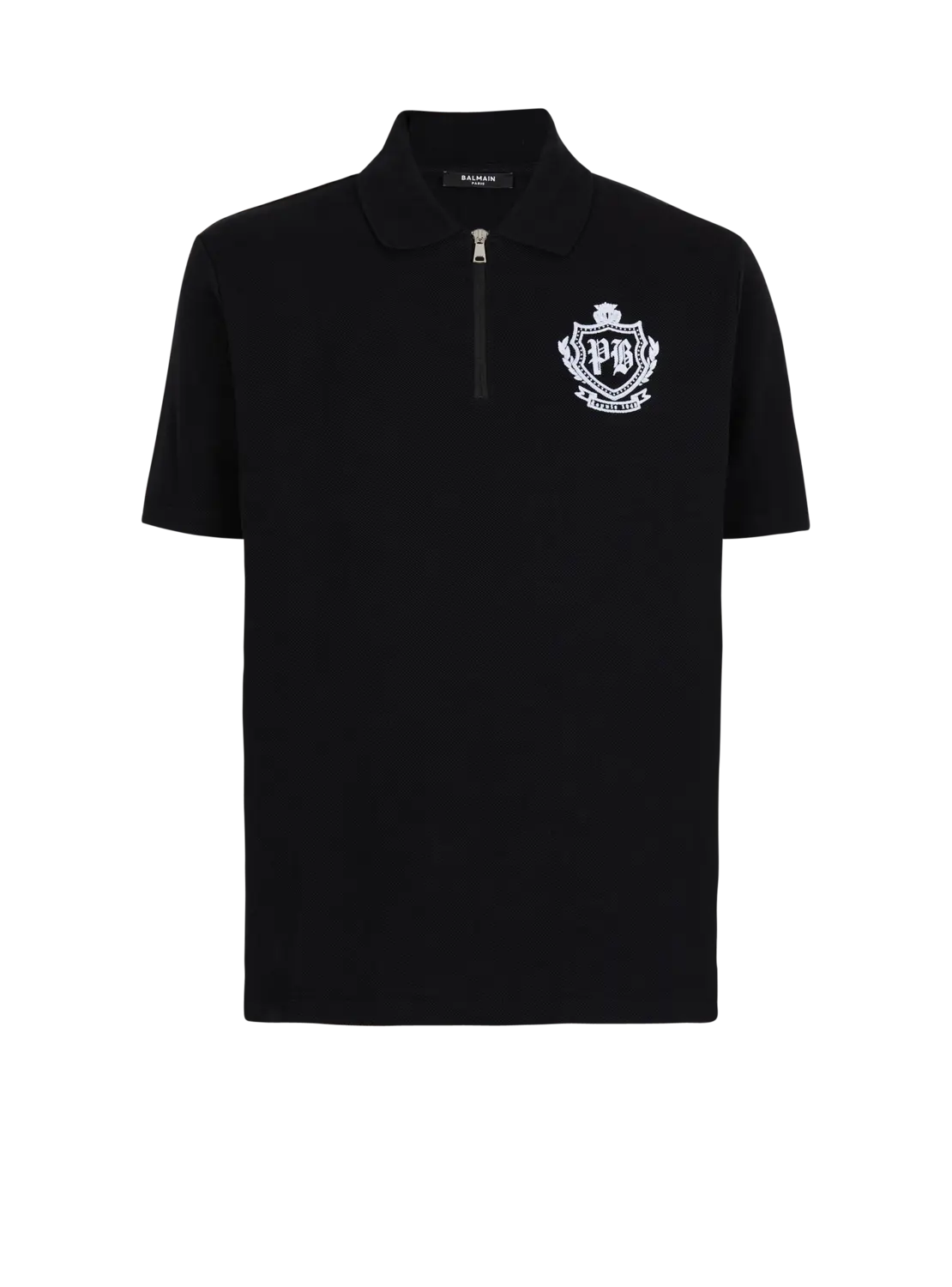 Поло с короткими рукавами с эмблемой колледжа Balmain, черный
Поло с короткими рукавами с эмблемой колледжа Balmain, черный