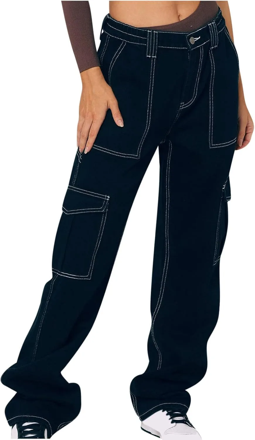 Джинсы Wide Leg для женщин Mid Waisted Baggy Denim с карманами
Джинсы Wide Leg для женщин Mid Waisted Baggy Denim с карманами