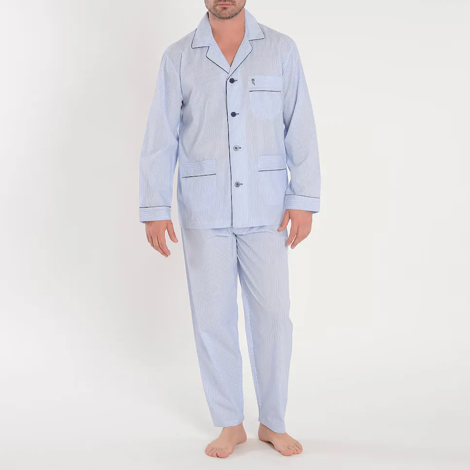 Мужская длинная пижама из синей ткани El Búho Nocturno, голубой
Мужская длинная пижама из синей ткани El Búho Nocturno, голубой