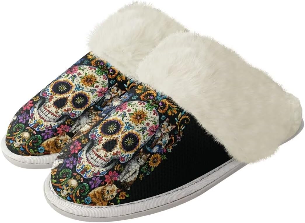 Женские и мужские пушистые тапочки с антискользящей подошвой, легкие зимние уютные домашние тапочки для гостиной Xixirimido, Skulls
Женские и мужские пушистые тапочки с антискользящей подошвой, легкие зимние уютные домашние тапочки для гостиной Xixirimido, Skulls