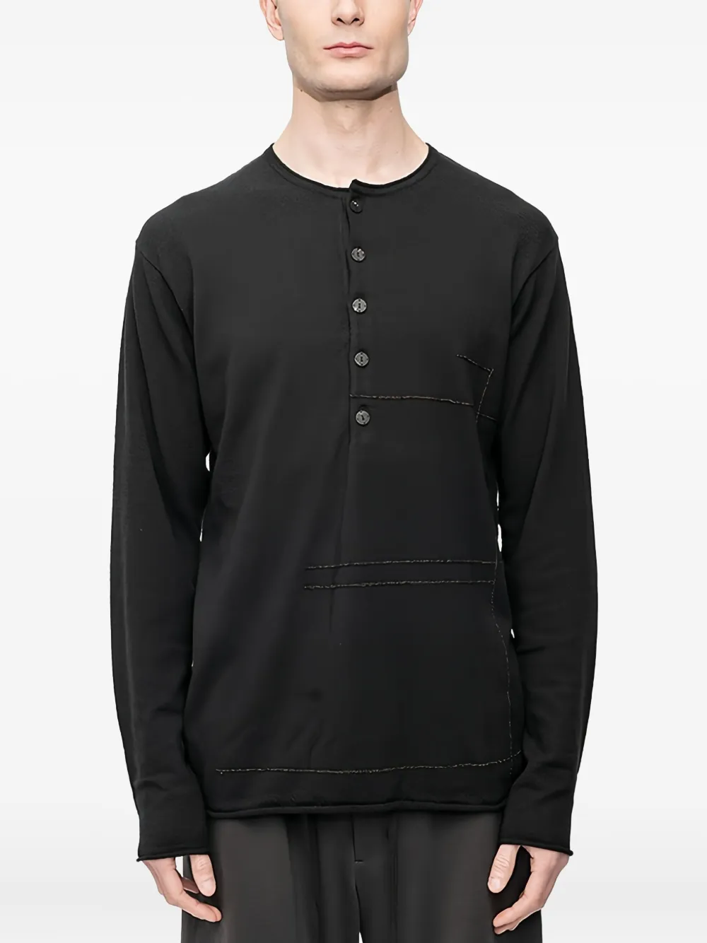 Свитер с длинными рукавами и воротником-хенли Devoa, черный
Свитер с длинными рукавами и воротником-хенли Devoa, черный