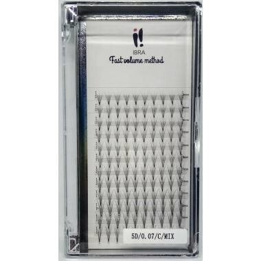 Метод быстрого объема, ресницы 5D C 0,07 МИКС Ibra
Метод быстрого объема, ресницы 5D C 0,07 МИКС Ibra