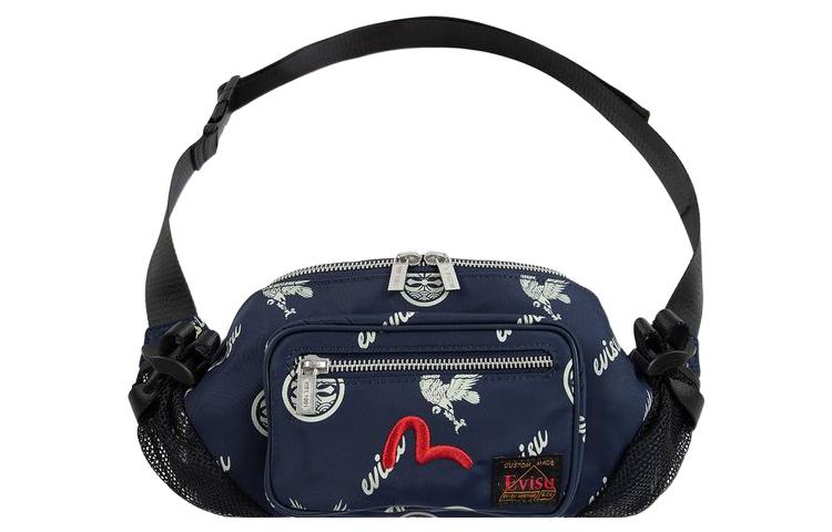 Вышитая наплечная сумка, через плечо обычная мужская синяя EVISU
Вышитая наплечная сумка, через плечо обычная мужская синяя EVISU